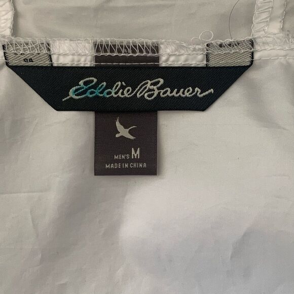 Eddie Bauer White and Gray Windbreaker Jacket - Picture 5 of 7